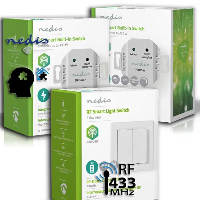 SmartyHome Nedis-RF433 2x-Light Module 1x-Switch Double Button